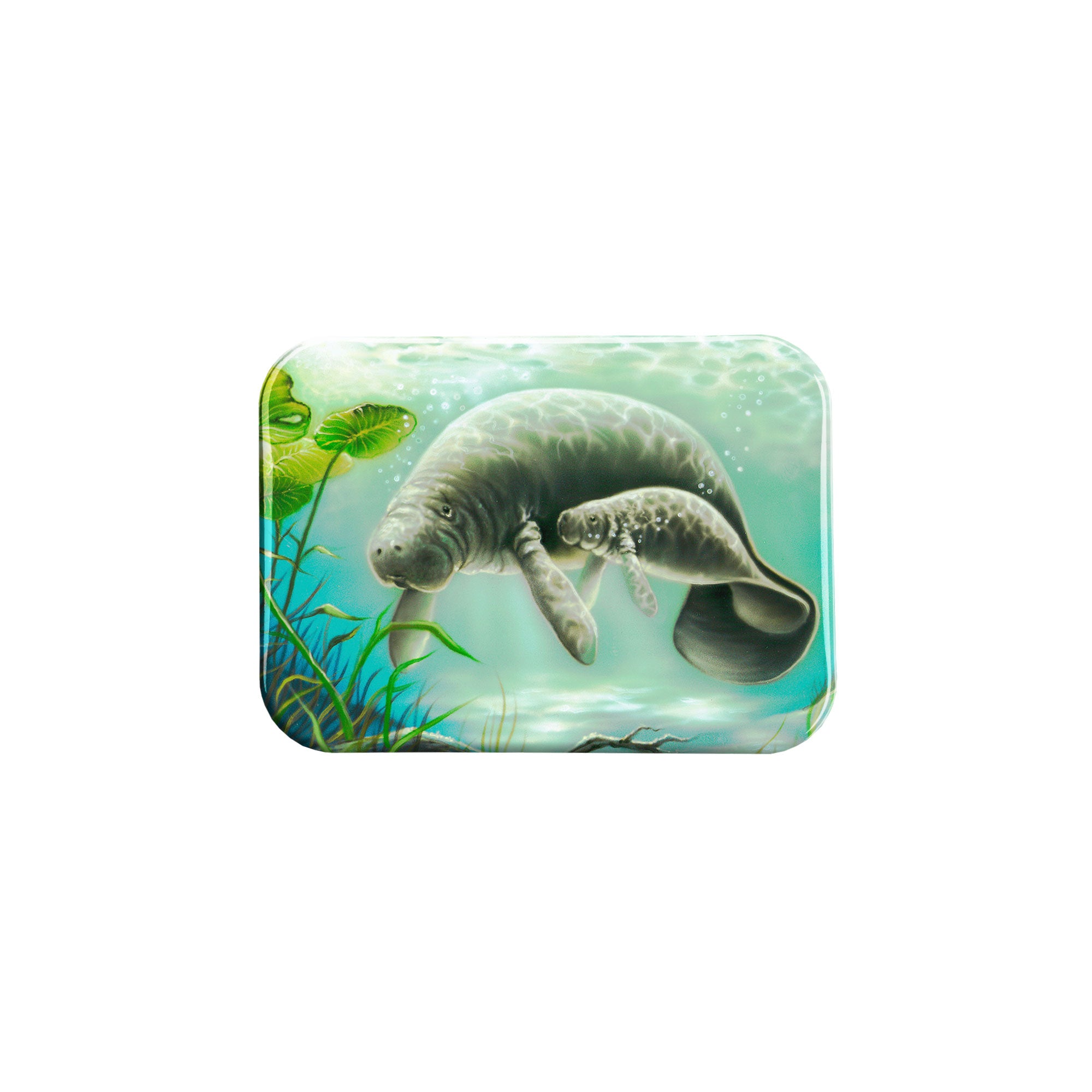 "Manatee Serenity" - 2.5" X 3.5" Rectangle Fridge Magnets