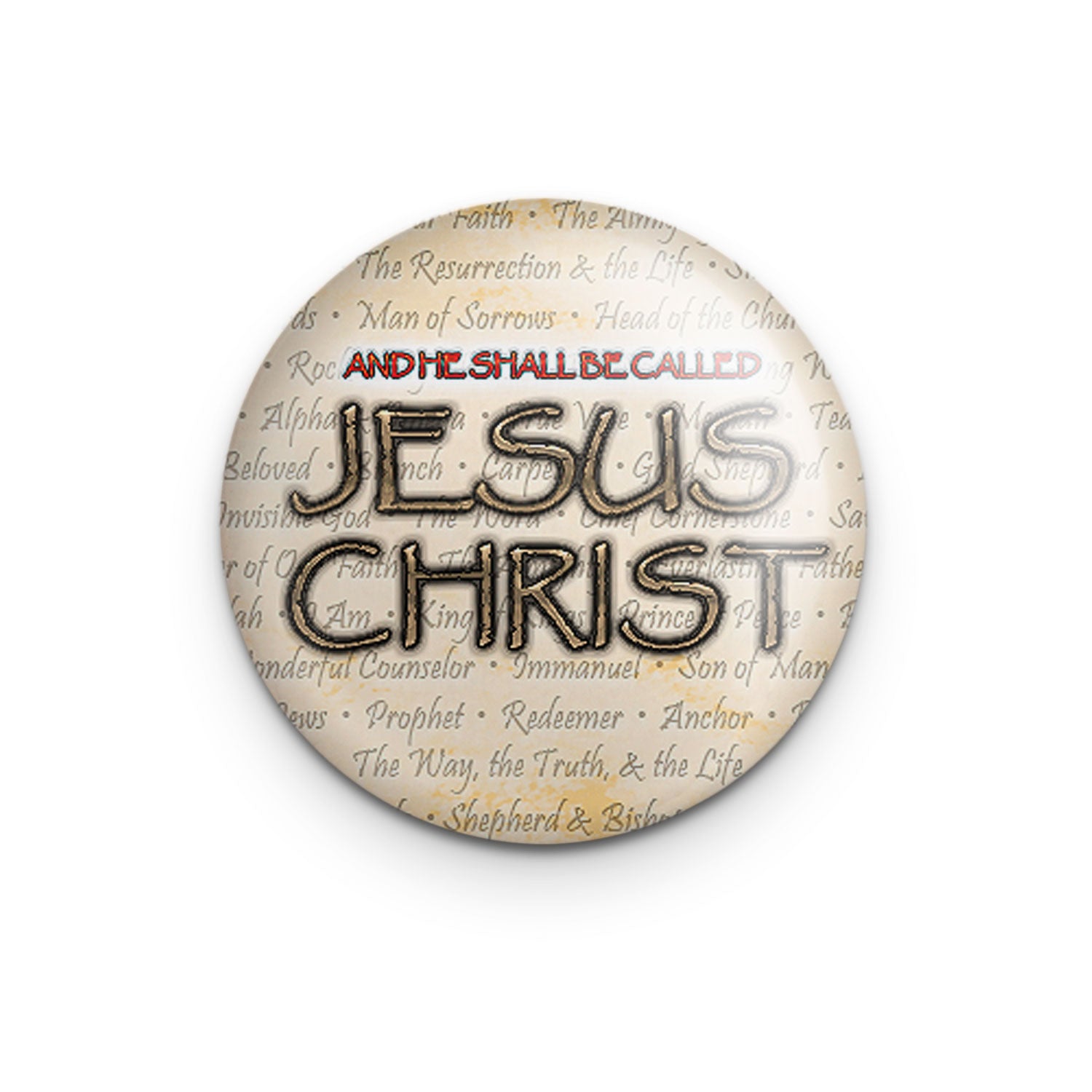 "Names of Jesus Christ" - 1" Round Pinback Button