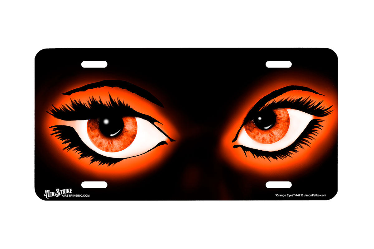 "Orange Eyes" - Decorative License Plate