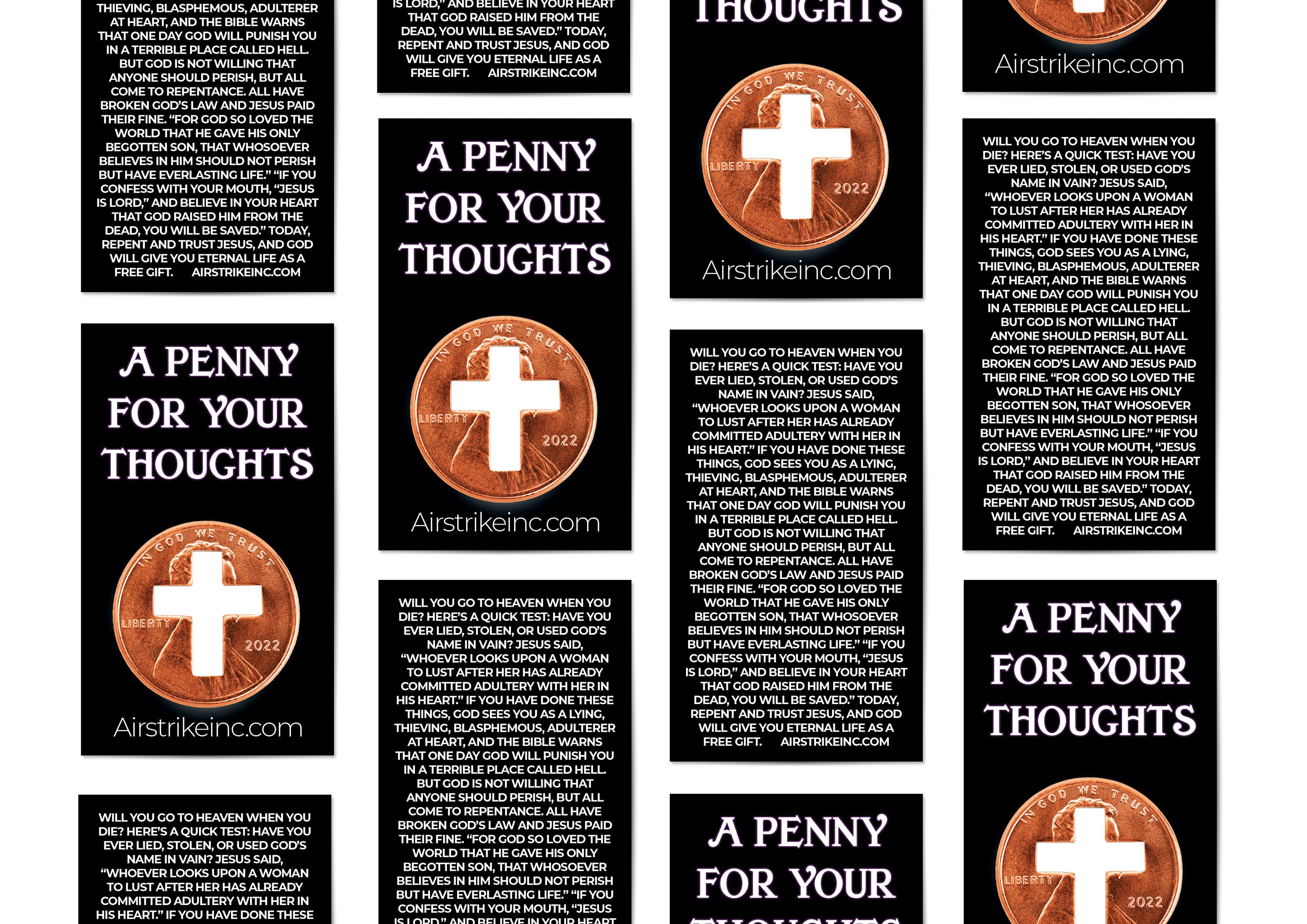 Cross Pennies From Heaven Card - A Penny For Your Thoughts